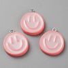 Opaque Resin Enamel Pendants RESI-WH0036-20J-2