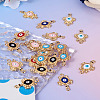 12Pcs 6 Colors Alloy Enamel Connector Rhinestone Settings FIND-TA0004-85-6