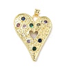 Brass Micro Pave Cubic Zirconia Pendants KK-L239-062G-02-1