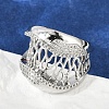 Brass Micro Pave Clear Cubic Zirconia Open Cuff Rings for Women RJEW-A059-05P-5