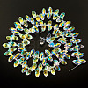 2 Strands Electroplate Transparent Glass Faceted Teardrop Beads Strand EGLA-TA0001-36A-2