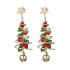 Brass Imitation Austrian Crystal Dangle Stud Earrings EJEW-TA00737-2