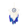 Iron Woven Web/Net with Feather Pendant Decorations AJEW-B016-07B-2