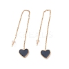 Long Chain with Enamel Heart Dangle Stud Earrings EJEW-A067-01G-A-1