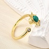 Brass Pave Cubic Zirconia Open Cuff Rings for Women RJEW-U056-01G-3