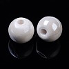 Glazed Porcelain Round Beads PORC-S489-10mm-01-2