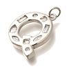 Brass Micro Pave Clear Cubic Zirconia Pendants KK-G521-01P-Q-2