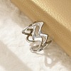 Wave 304 Stainless Steel Open Cuff Rings for Women LS-RJEW-G338-18P-3