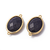 Golden Tone Brass Synthetic Blue Goldstone Links connectors G-F339-A10-2