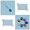DIY Natural Mixed Stone Oval Pendant Necklace Making Kit DIY-UN0003-11-4