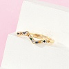 Wave Brass Micro Pave Cubic Zirconia Adjustable Rings RJEW-S400-15G-3
