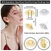 18 Pairs 2 Colors 304 Stainless Steel Eye Stud Earring Finding STAS-CN0001-34-2