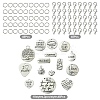 DIY Word Alloy Pendant Decoration Making Kit DIY-YW0008-90-4
