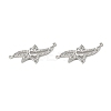 Brass Pave Clear Cubic Zirconia Connector Charms KK-E068-VB381-2