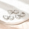 Clear Cubic Zirconia Star Hoop Earrings EJEW-K093-22P-2