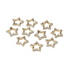 Brass Micro Pave Clear Cubic Zirconia Spring Gate Rings ZIRC-F120-004G-3
