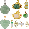 30Pcs 10 Styles Alloy with Glass Imitation Jade Pendants FIND-SC0019-80-7