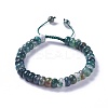 Adjustable Natural Indian Agate Braided Bead Bracelets BJEW-F369-A04-1