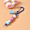 Silicone & Faux Suede Tassel Pendant Decoration HJEW-YW00100-01-1