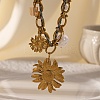 304 Stainless Steel Sunflower Pendant Necklaces NJEW-Z096-03G-1