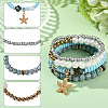 1 Set Synthetic Moonstone & Pearl Stretch Bracelets Set BJEW-SP0001-10-3
