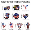 20Pcs 10 Styles Independence Day Silicone Focal Beads SIL-CJ0001-76-2