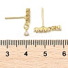 Brass Micro Pave Clear Cubic Zirconia Stud Earrings EJEW-R016-26G-01-5