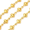 Rack Plating 304 Stainless Steel Heart Link Chains CHS-N009-01A-G-1