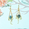 Alloy Macrame Pouch Dangle Earring for Stone Bead Holders EJEW-TA00288-3
