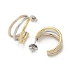 304 Stainless Steel Triple C-Shaped Stud Earrings for Women EJEW-C096-68M-02-2