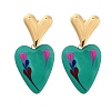 Ion Plating(IP) 304 Stainless Steel Heart Stud Earrings EJEW-A114-09G-01-1