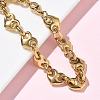 304 Stainless Steel Heart Link Chian Bracelets for Women BJEW-B158-06G-2