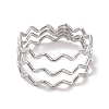 Non-Tarnish 304 Stainless Steel Wave Finger Rings for Women RJEW-G315-07B-P-2