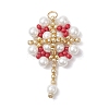 Glass Seed Beaded Flower Pendants PALLOY-MZ00827-02-1