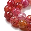 Faceted Natural Dragon Veins Agate Beads Strands G-F447-12mm-P08-4
