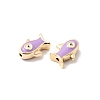Brass Enamel Beads KK-A277-01G-01-2