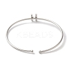 Rack Plating Brass Micro Pave Clear Cubic Zirconia Letter Open Cuff Bangles BJEW-A018-01P-H-3