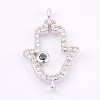Brass Micro Pave Cubic Zirconia Links ZIRC-E149-12P-1