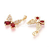 Brass Micro Pave Cubic Zirconia Pendants KK-CJC0015-19G-07-2