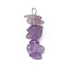 3Pcs Natural Rose Quartz & Amethyst & Lapis Lazuli Chip Beaded Constellation Pendants PALLOY-JF03043-07-3