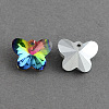 Butterfly Electroplated Glass Pendants X-EGLA-R083-04-1