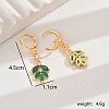 The 18K gold plating Elegant Copper Leaf Earrings with Zircon for Women MM8873-1-1