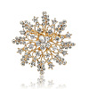 Alloy and Clear Glass Rhinestone Christmas Snowflake Brooch for Women PW-WG5C554-01-1