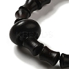 Wood Bamboo Joint Beaded Stretch Bracelet BJEW-B080-13A-3