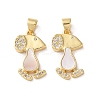 Brass Micro Pave Clear Cubic Zirconia Pendants KK-B083-27A-G-1