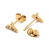 Ion Plating(IP) Rhinestone Whale Tail Shape Stud Earrings with 316 Surgical Stainless Steel Pins EJEW-A081-07G-02-2
