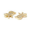 Brass Micro Pave Clear Cubic Zirconia Connetor Charms KK-E068-VB031-3