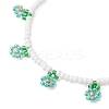 Floral Glass Seed Bead Charm Bracelets for Women BJEW-MZ00306-04-3
