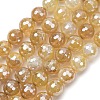 Electroplated Natural Agate Beads Strands G-B191-A07-10mm-08-2