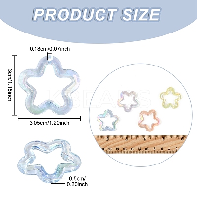 20Pcs Transparent Acrylic Pendants MACR-YW0004-18A-1